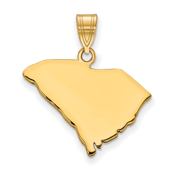 Sterling Silver/Gold-plated South Carolina State Pendant - Picture 1 of 2